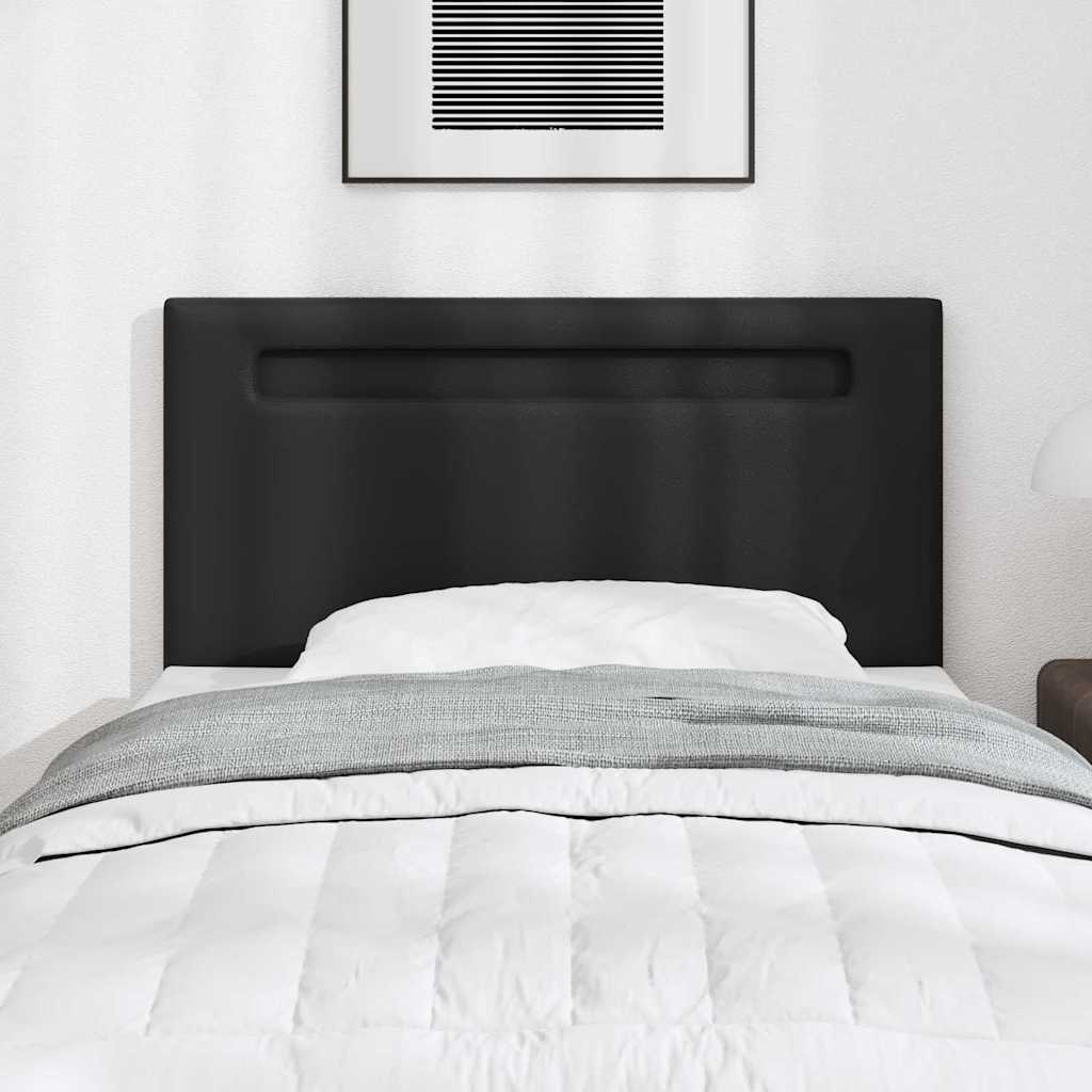 LED κεφαλάρι Μαύρο 90 cm Τεχνητό Δέρμα - Pakobazaar