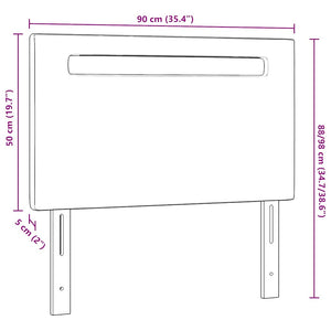 LED κεφαλάρι Μαύρο 90 cm Τεχνητό Δέρμα - Pakobazaar