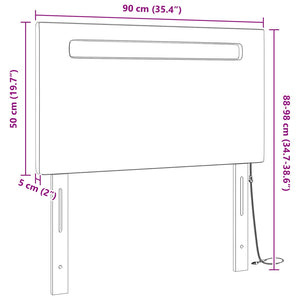 LED κεφαλάρι Λευκό 90 cm Τεχνητό Δέρμα