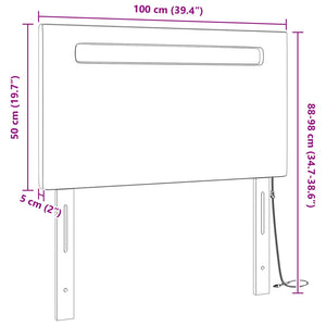 LED κεφαλάρι Γκρι 100 cm Τεχνητό Δέρμα