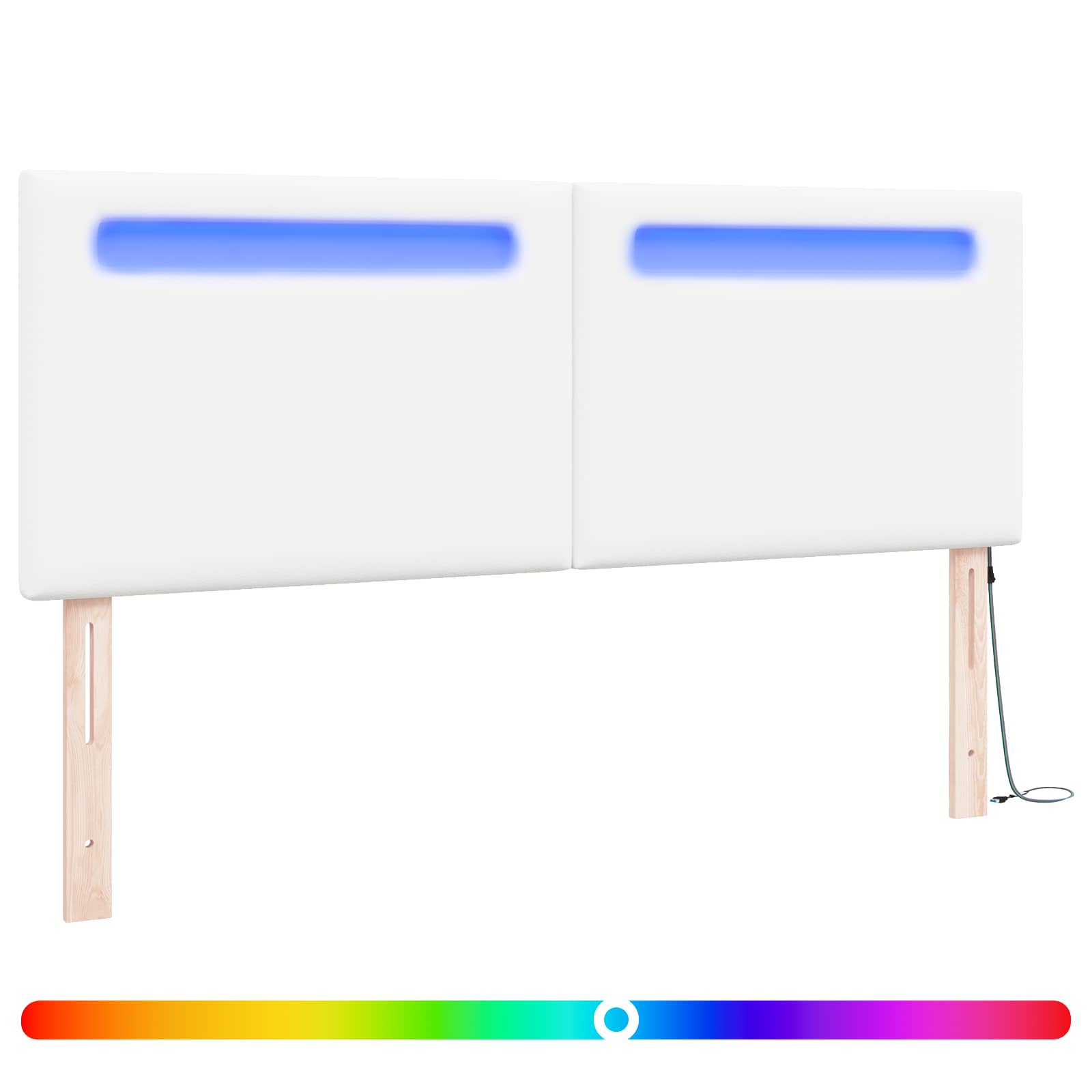 LED κεφαλάρι Λευκό 144 cm Τεχνητό Δέρμα