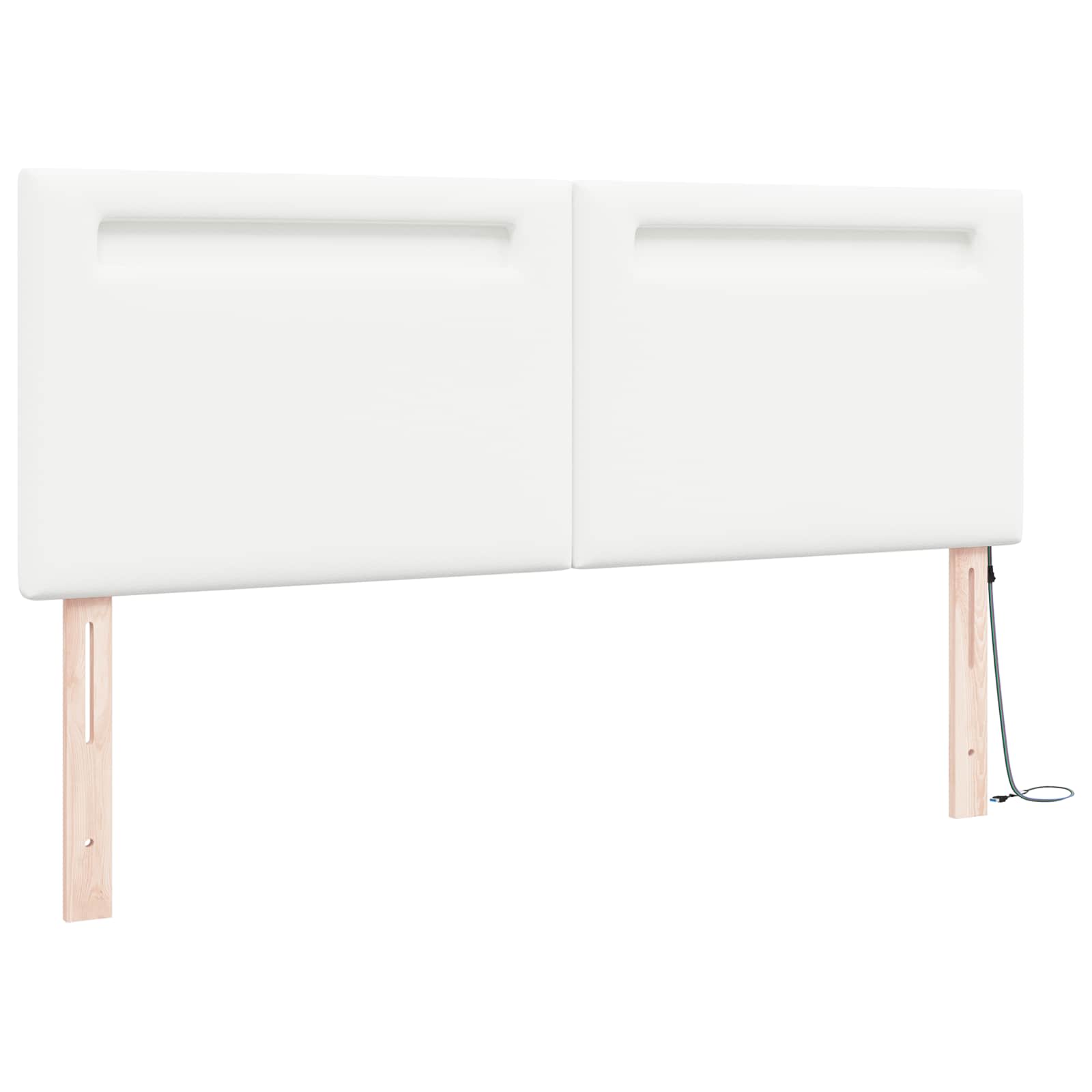 LED κεφαλάρι Λευκό 144 cm Τεχνητό Δέρμα