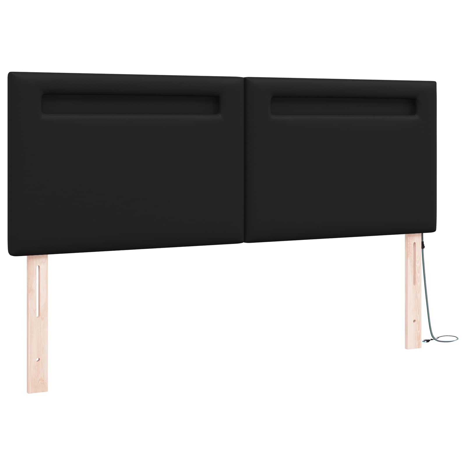 LED κεφαλάρι Μαύρο 160 cm Τεχνητό Δέρμα