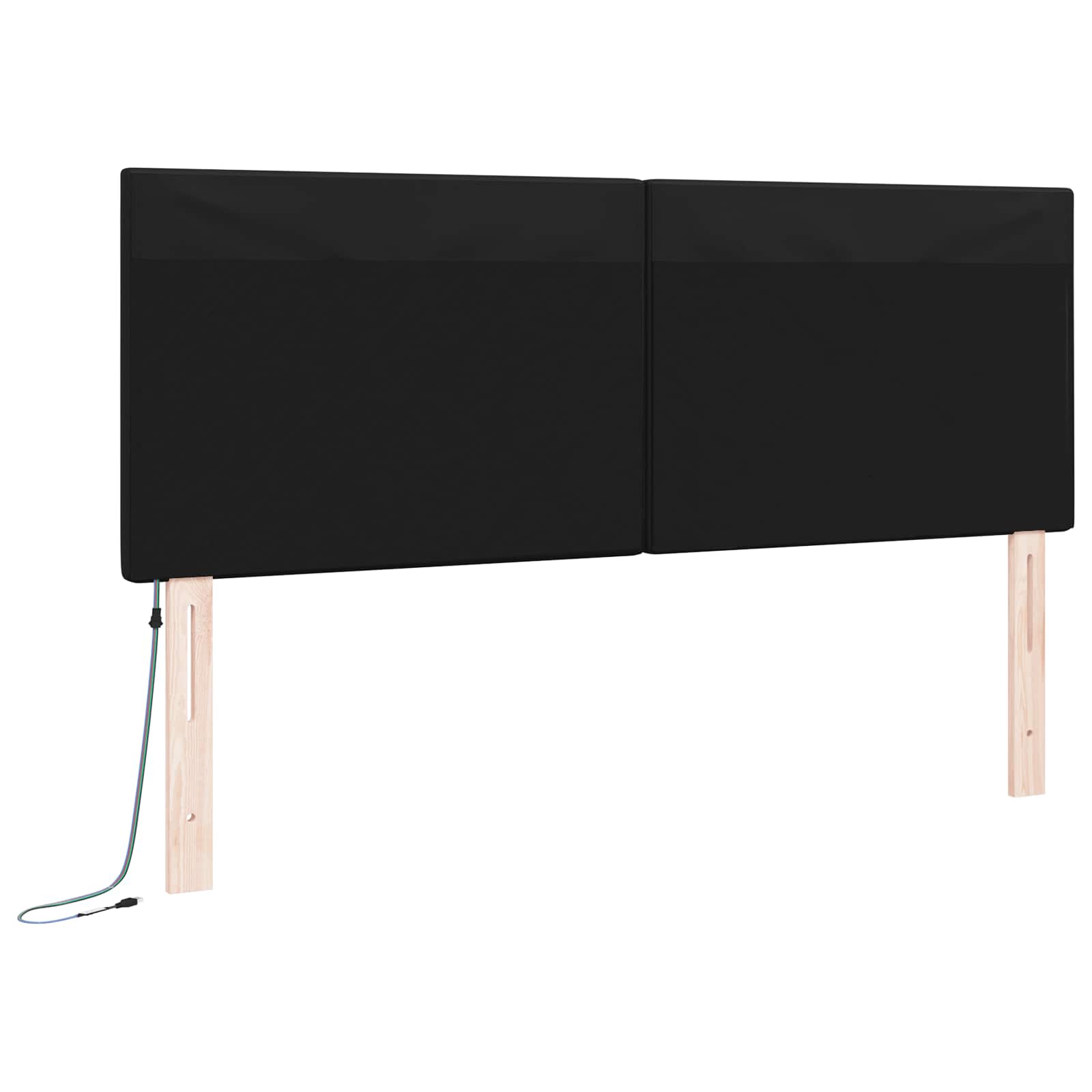 LED κεφαλάρι Μαύρο 160 cm Τεχνητό Δέρμα