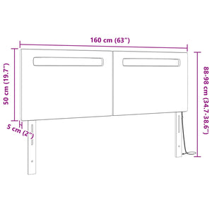 LED κεφαλάρι Μαύρο 160 cm Τεχνητό Δέρμα