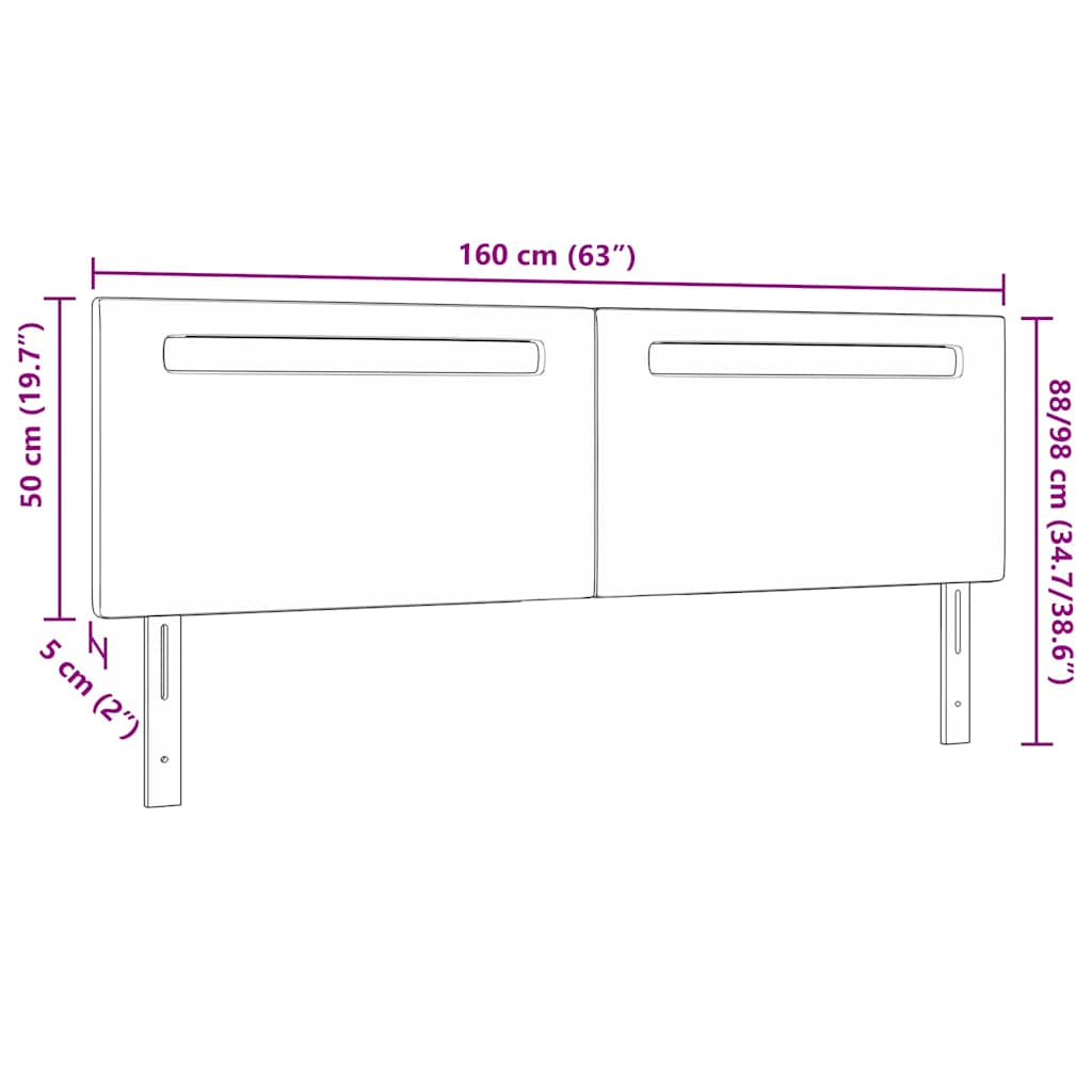 LED κεφαλάρι Λευκό 160 cm Τεχνητό Δέρμα