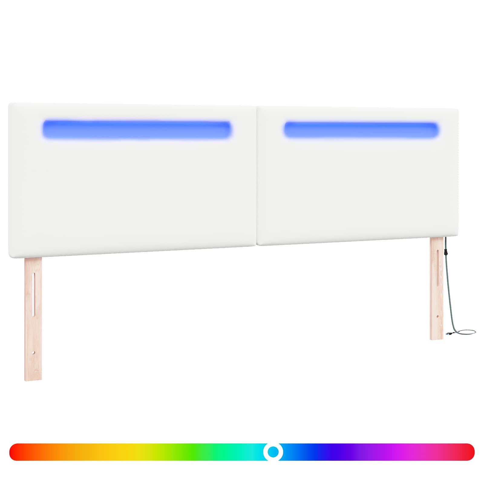 LED κεφαλάρι Λευκό 180 cm Τεχνητό Δέρμα