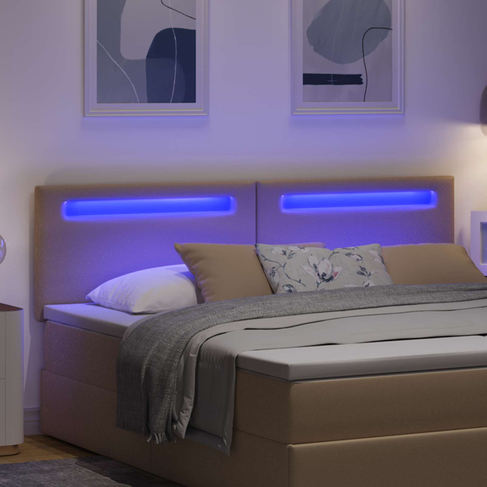 LED κεφαλάρι Καπουτσίνο 180 cm Τεχνητό Δέρμα - Pakobazaar