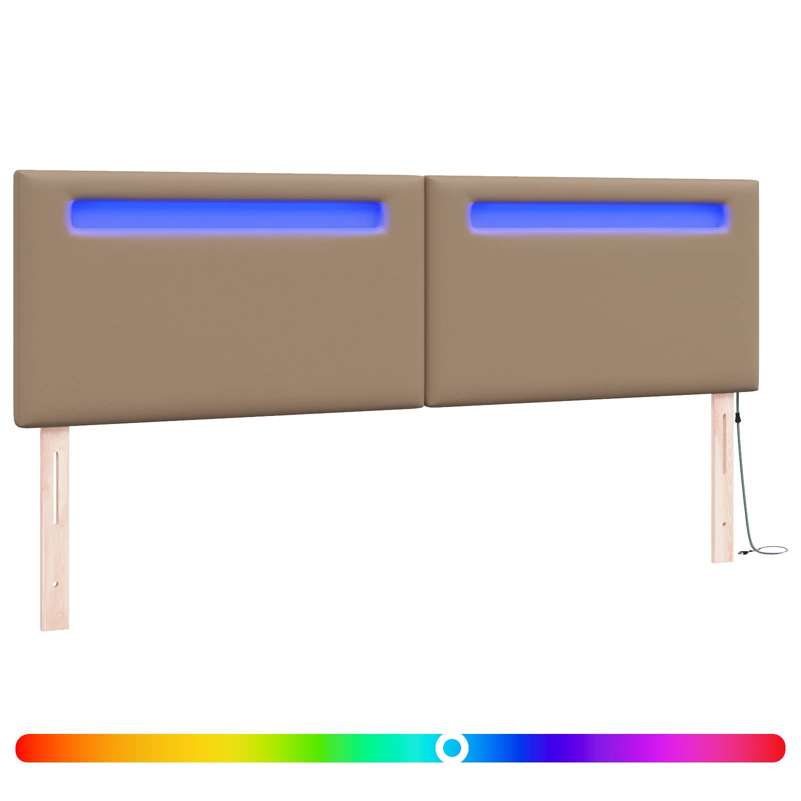 LED κεφαλάρι Καπουτσίνο 180 cm Τεχνητό Δέρμα - Pakobazaar