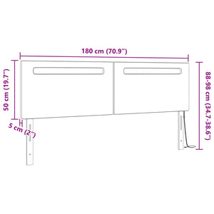 LED κεφαλάρι Καπουτσίνο 180 cm Τεχνητό Δέρμα - Pakobazaar