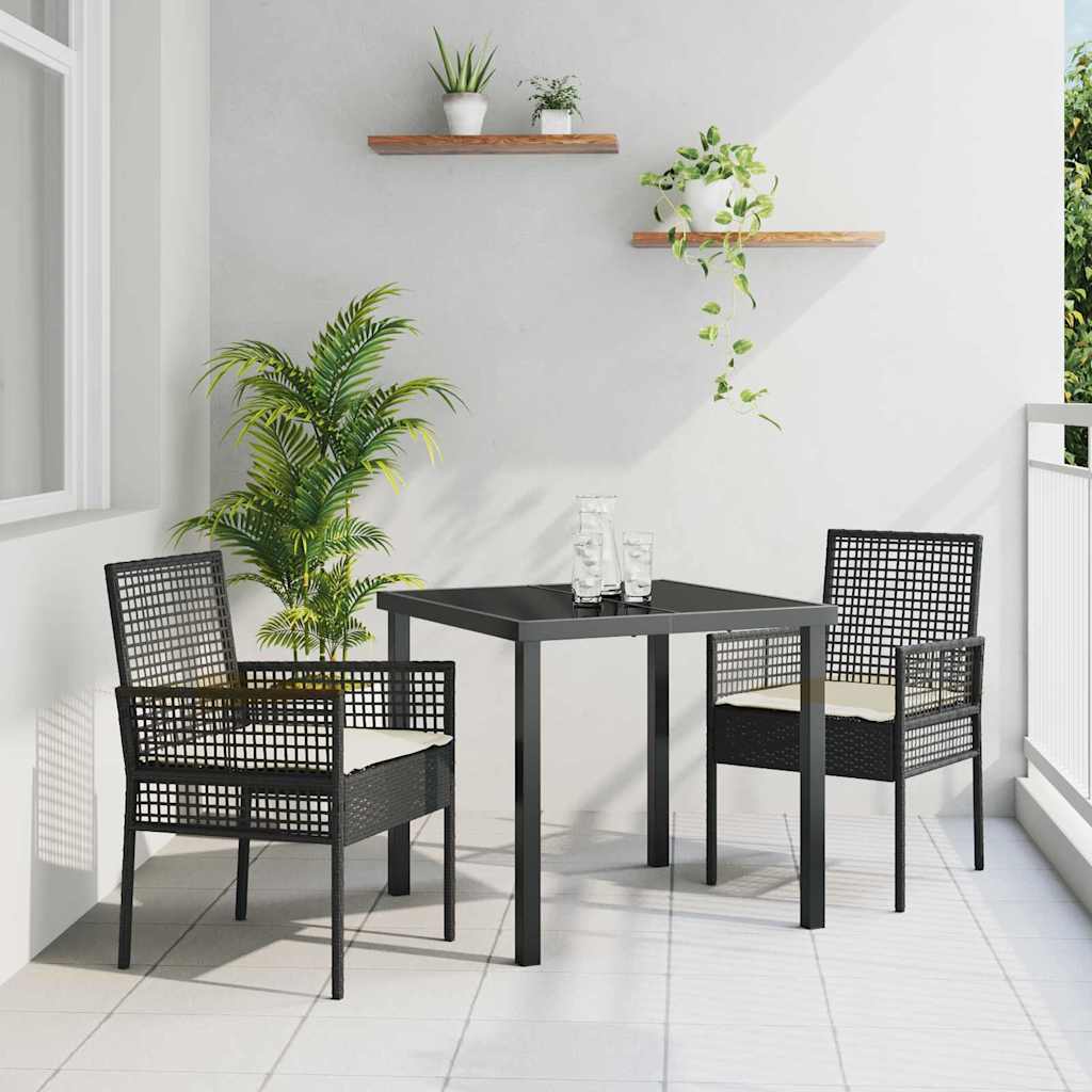 Καρέκλα Κήπου 2 pcs Μαύρο 55 x 53 x 85 εκ συνθετικό ρατάν