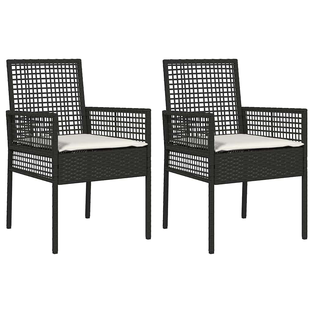Καρέκλα Κήπου 2 pcs Μαύρο 55 x 53 x 85 εκ συνθετικό ρατάν