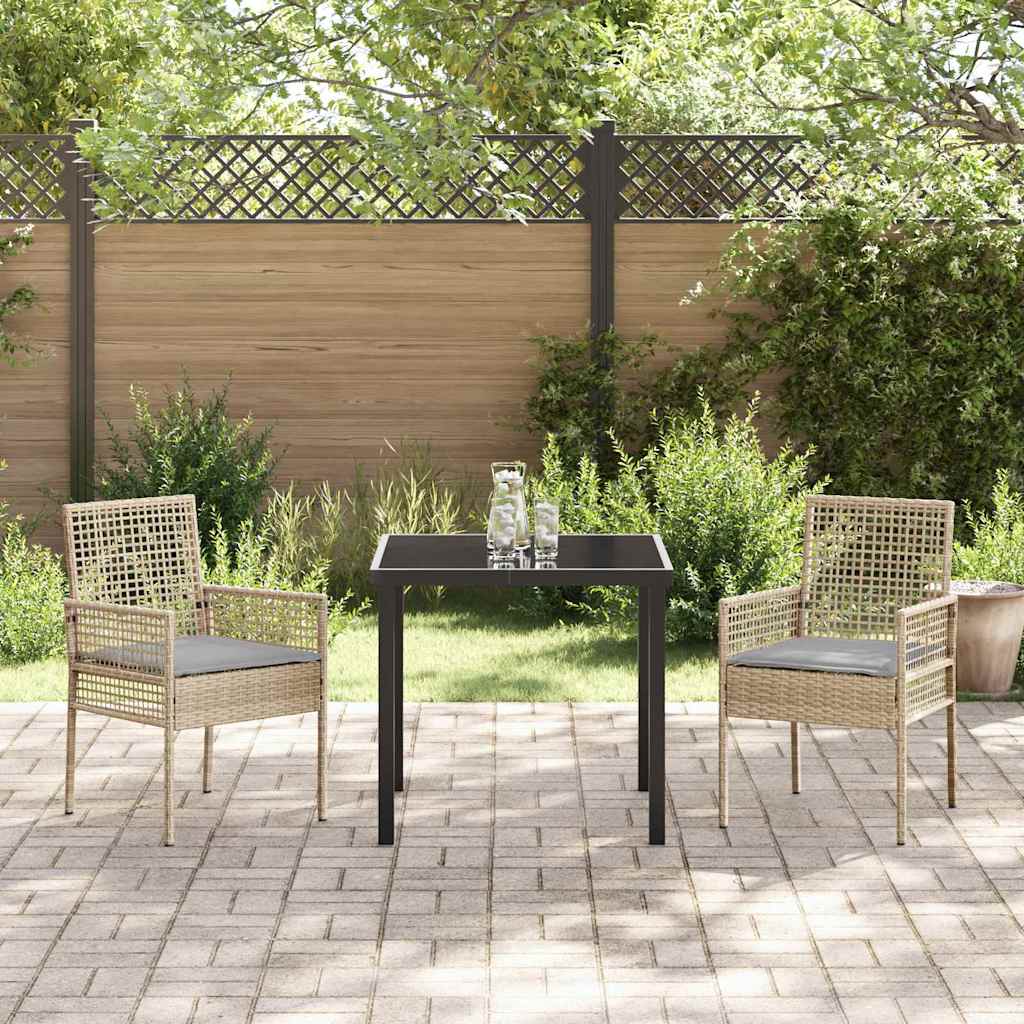 Καρέκλα Κήπου 2 pcs Μπεζ 55 x 53 x 85 εκ συνθετικό ρατάν - Pakobazaar