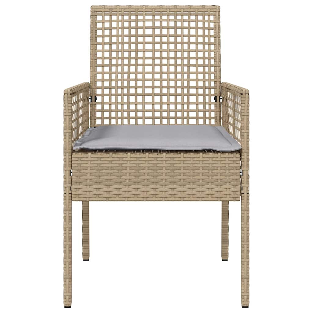 Καρέκλα Κήπου 2 pcs Μπεζ 55 x 53 x 85 εκ συνθετικό ρατάν - Pakobazaar