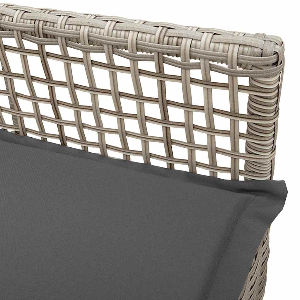 Καρέκλα Κήπου με μαξιλάρι 2 pcs Ανοιχτό γκρι 55 x 53 x 85 εκ