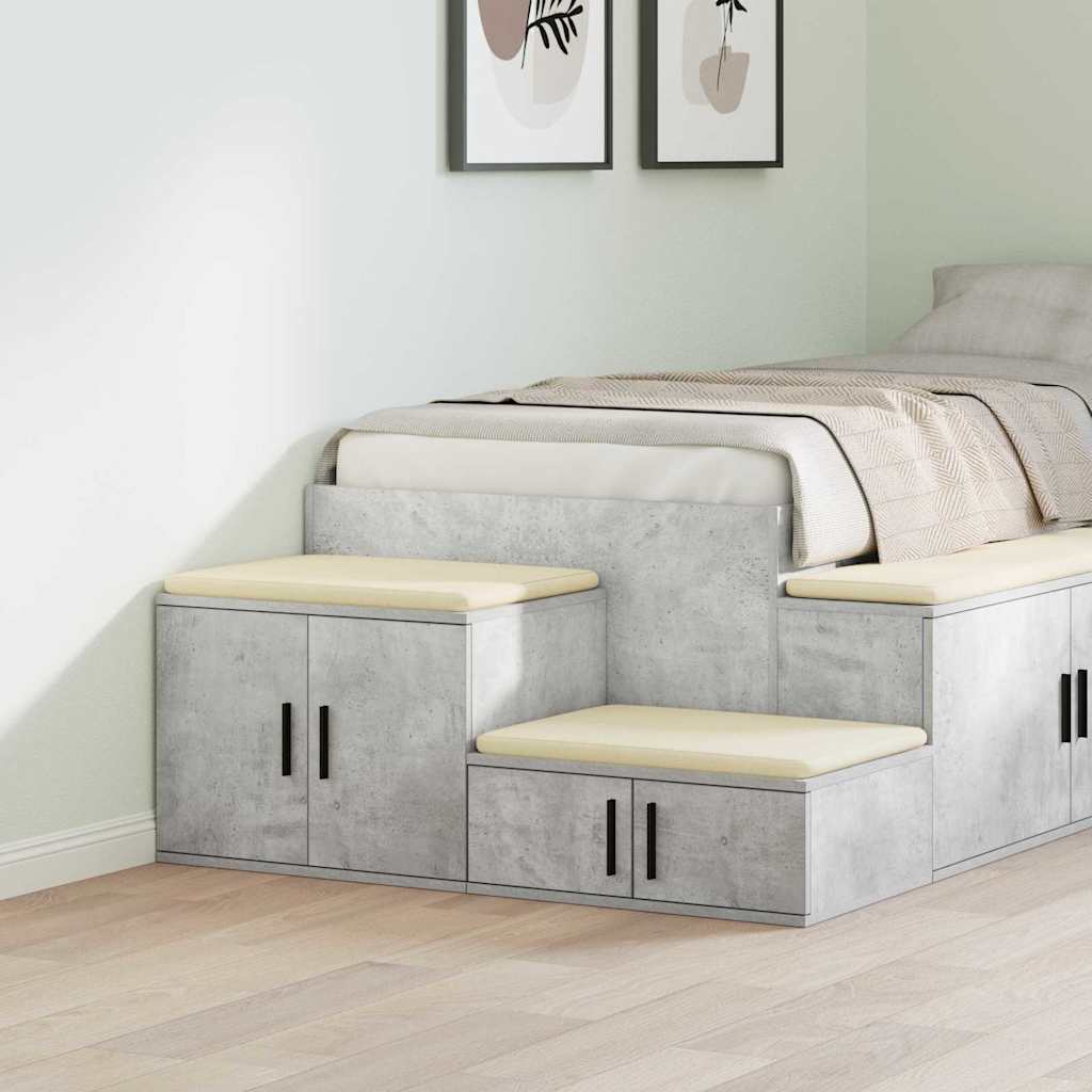 Ντουλάπι αποθήκευσης 2 pcs Σκυρόδεμα Γκρι 127 x 41 x 40 εκ
