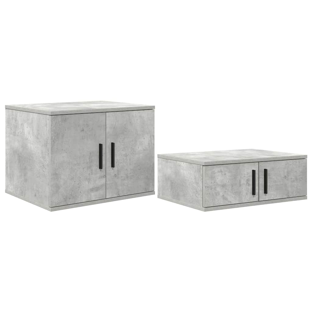 Ντουλάπι αποθήκευσης 2 pcs Σκυρόδεμα Γκρι 127 x 41 x 40 εκ