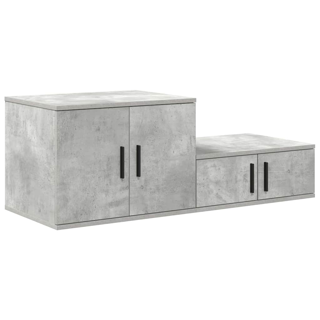 Ντουλάπι αποθήκευσης 2 pcs Σκυρόδεμα Γκρι 127 x 41 x 40 εκ