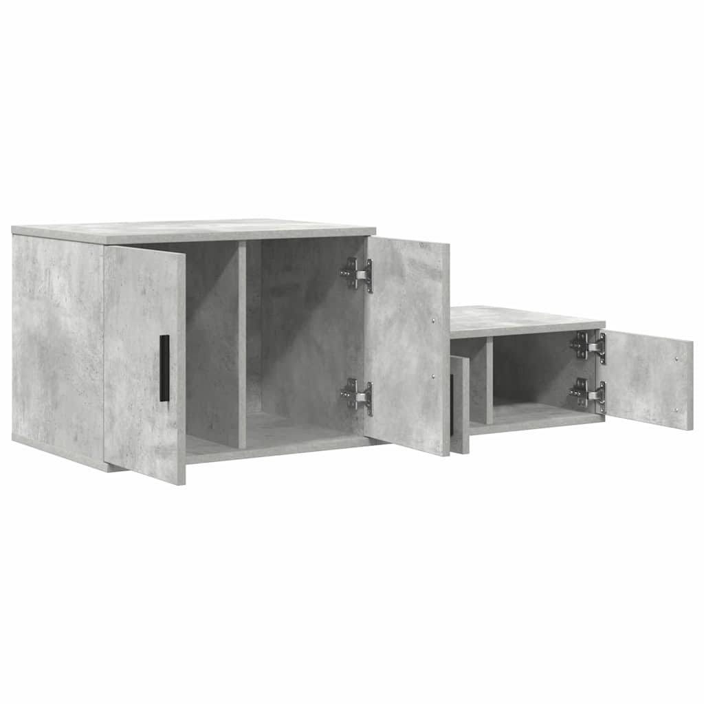 Ντουλάπι αποθήκευσης 2 pcs Σκυρόδεμα Γκρι 127 x 41 x 40 εκ