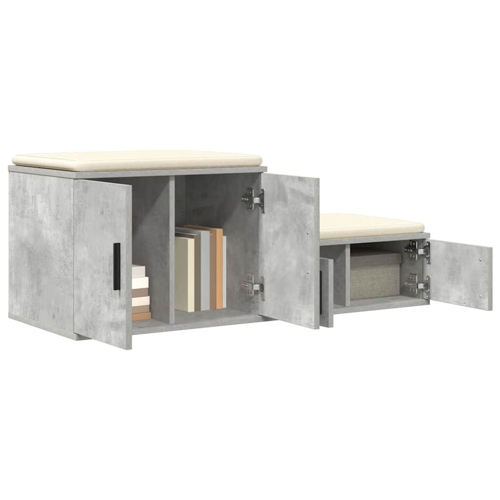Ντουλάπι αποθήκευσης 2 pcs Σκυρόδεμα Γκρι 127 x 41 x 40 εκ