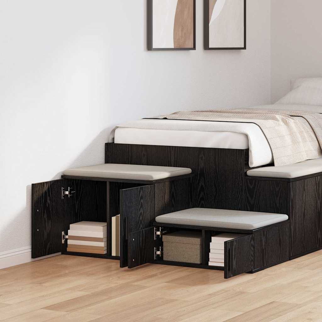 Ντουλάπι αποθήκευσης 2 pcs Μαύρη Οξυά 108 x 41 x 40 εκ