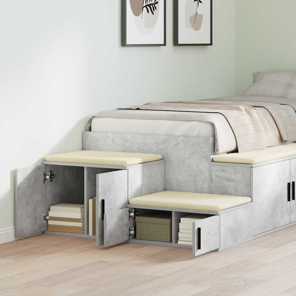 Ντουλάπι αποθήκευσης 2 pcs Σκυρόδεμα Γκρι 108 x 41 x 40 εκ