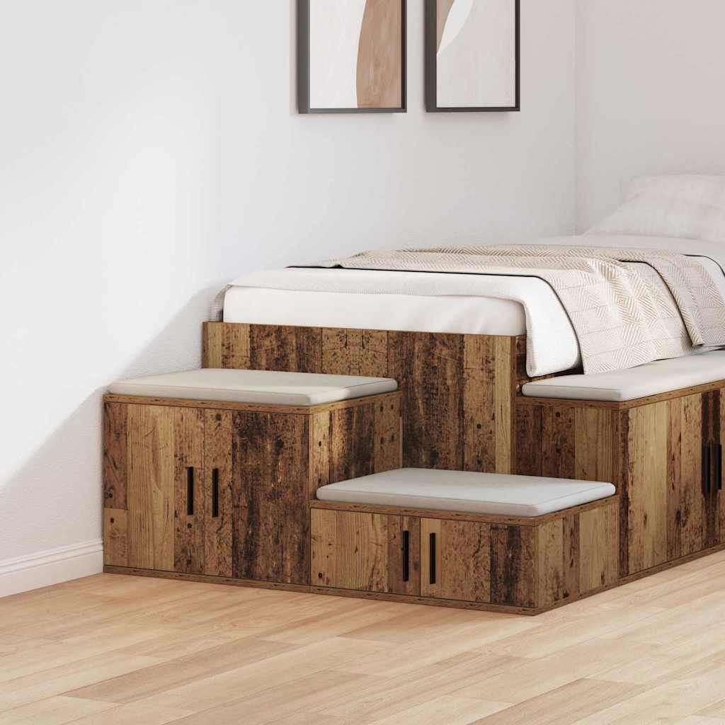 Ντουλάπι αποθήκευσης 2 pcs Παλιό ξύλο 108 x 41 x 40 εκ