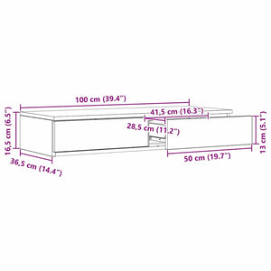 Συρτάρια κρεβατιού Καπνιστό Δρύς 100 x 36,5 x 16,5 εκ - Pakobazaar