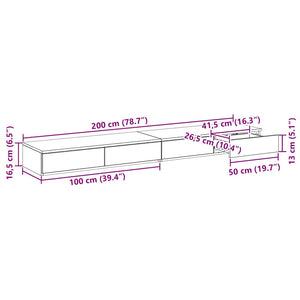 Συρτάρια κρεβατιού Δρύς Sonoma 200 x 36,5 x 16,5 εκ