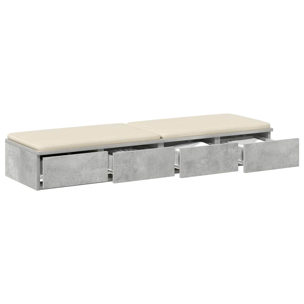 Συρτάρια κρεβατιού Σκυρόδεμα Γκρι 120 x 36,5 x 16,5 εκ