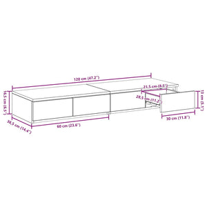 Συρτάρια κρεβατιού Παλιό ξύλο 120 x 36,5 x 16,5 εκ