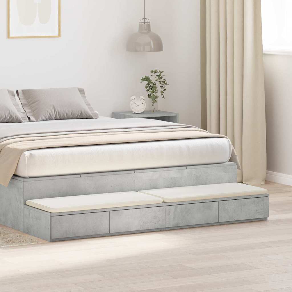 Συρτάρια κρεβατιού Σκυρόδεμα Γκρι 140 x 36,5 x 16,5 εκ