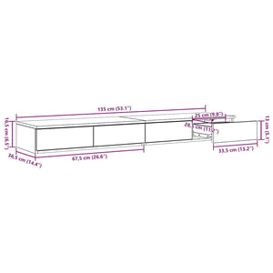 Συρτάρια κρεβατιού Μαύρη Οξυά 135 x 36,5 x 16,5 εκ