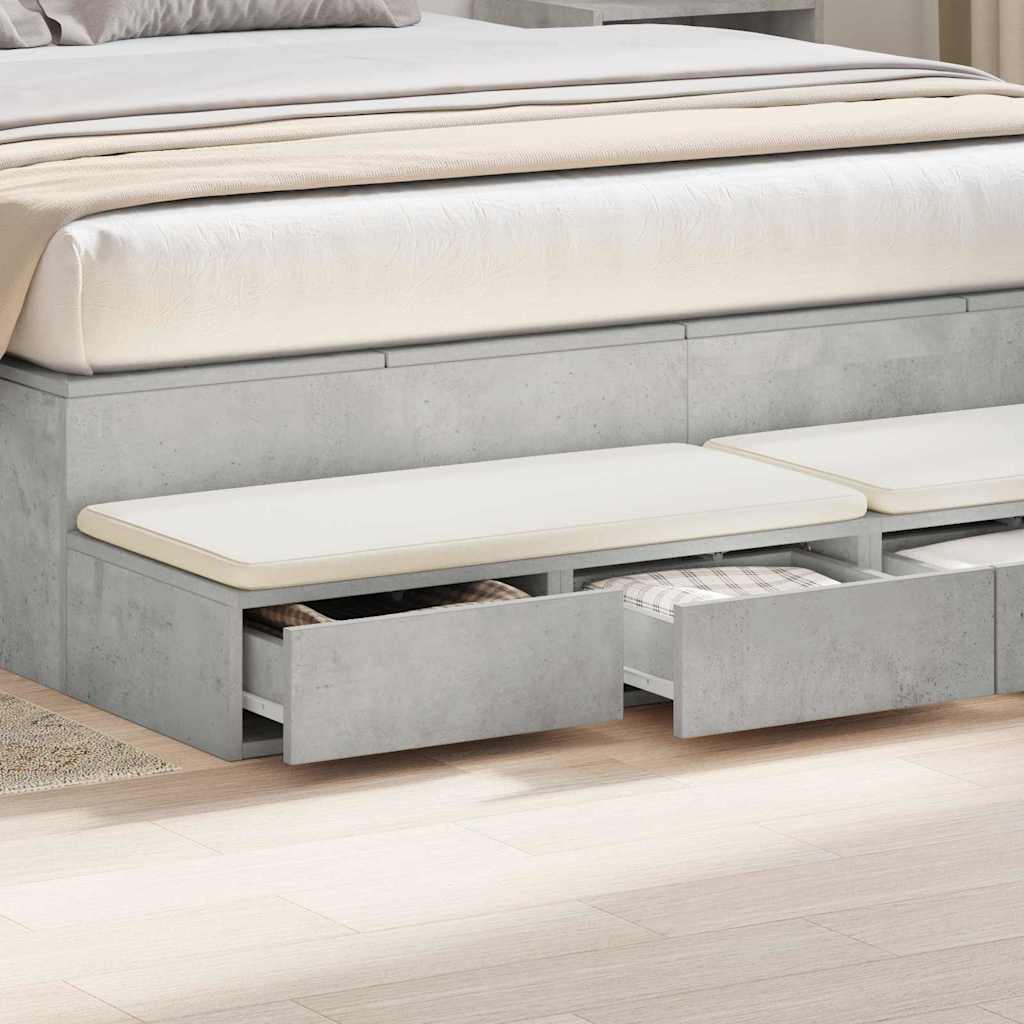Συρτάρια κρεβατιού Σκυρόδεμα Γκρι 135 x 36,5 x 16,5 εκ - Pakobazaar