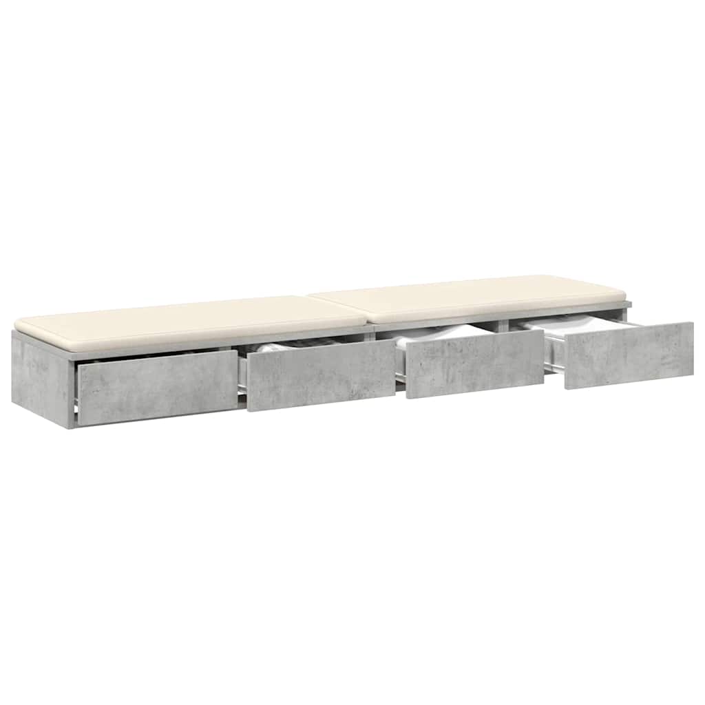 Συρτάρια κρεβατιού Σκυρόδεμα Γκρι 135 x 36,5 x 16,5 εκ - Pakobazaar