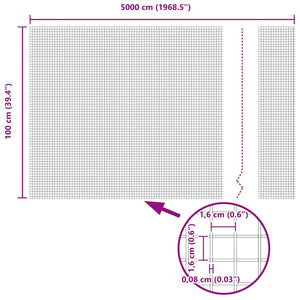 Συγκολλητός φράχτης από σύρμα 5000 x 100 εκ. Πράσινο