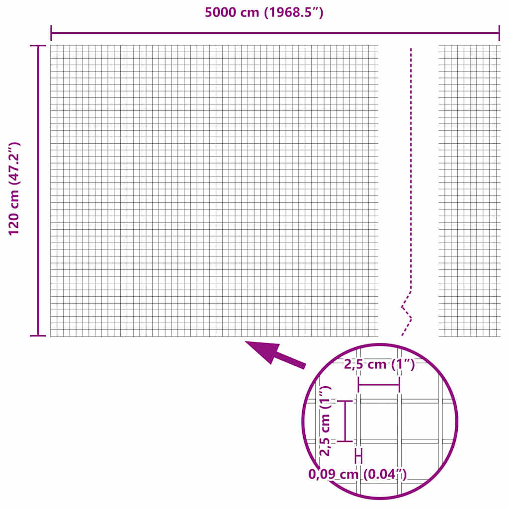 Συγκολλητός φράχτης από σύρμα Γκρι 1.2 x 50 m - Pakobazaar