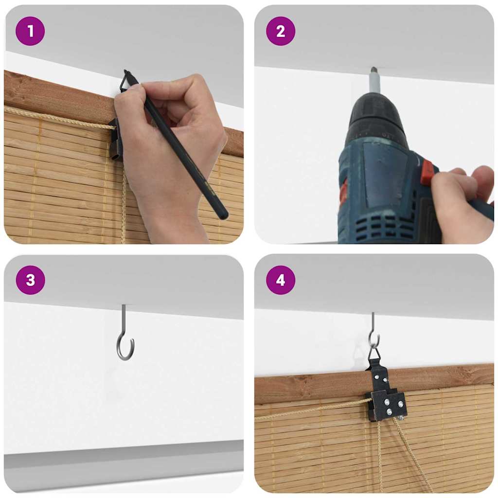 Ρόλερ με κουρτίνες Καφέ 110 x 160 cm Μπαμπού - Pakobazaar