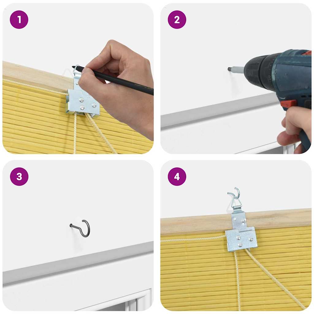 Ρόλερ με κουρτίνες Κίτρινο 100 x 220 cm Μπαμπού - Pakobazaar