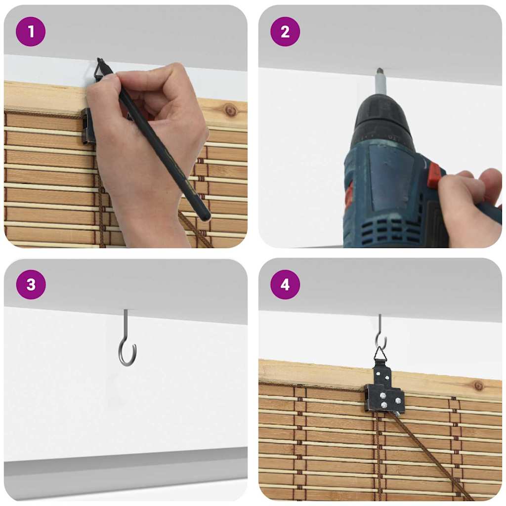 Ρόλερ με κουρτίνες Φύση 140 x 220 cm Μπαμπού - Pakobazaar