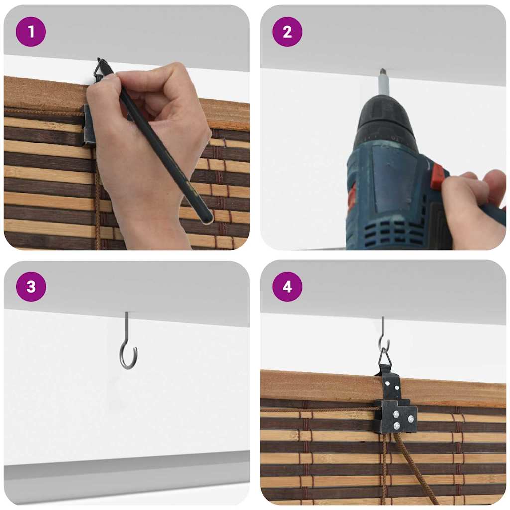 Ρόλερ με κουρτίνες Καφέ 60 x 160 εκ. Μπαμπού - Pakobazaar