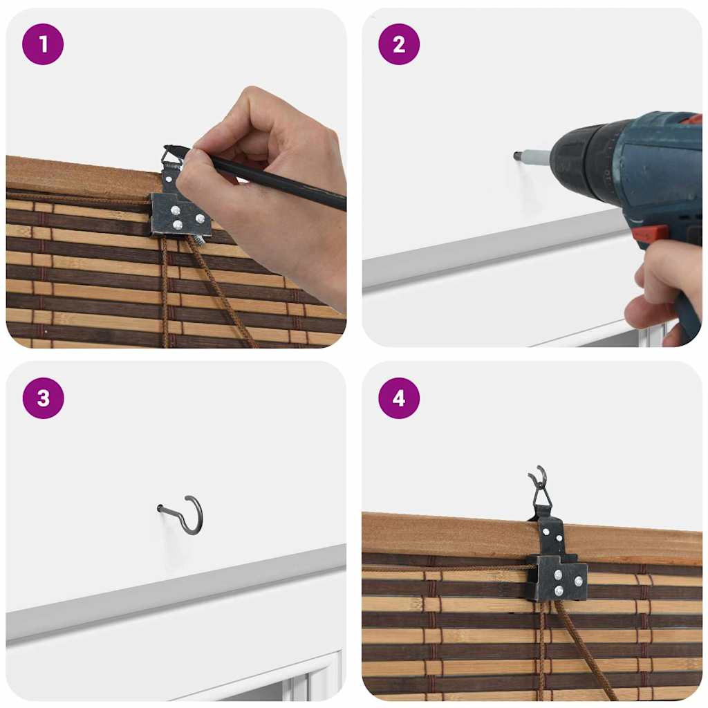 Ρόλερ με κουρτίνες Καφέ 90 x 160 εκ. Μπαμπού - Pakobazaar