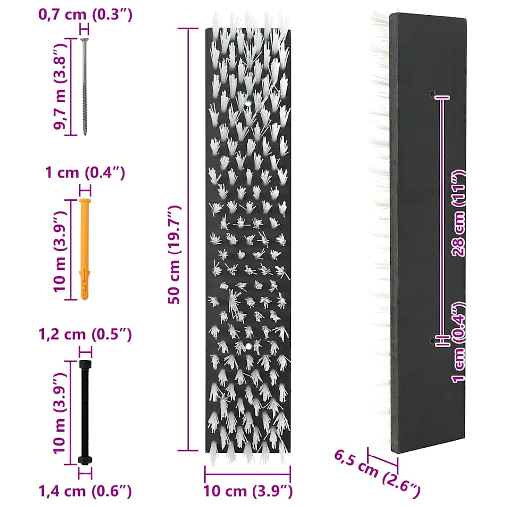Βούρτσες Βοοειδών Μαύρο και Λευκό 50 x 10 x 6.5 εκ.