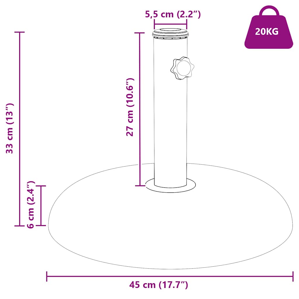 Βάση ομπρέλας 20.9 kg Πολύχρωμο Σκυρόδεμα Γύρος