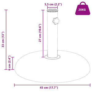 Βάση ομπρέλας 20.9 kg Πολύχρωμο Σκυρόδεμα Γύρος
