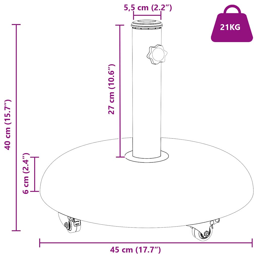 Βάση ομπρέλας 21 kg Κίτρινο Σκυρόδεμα Γύρος