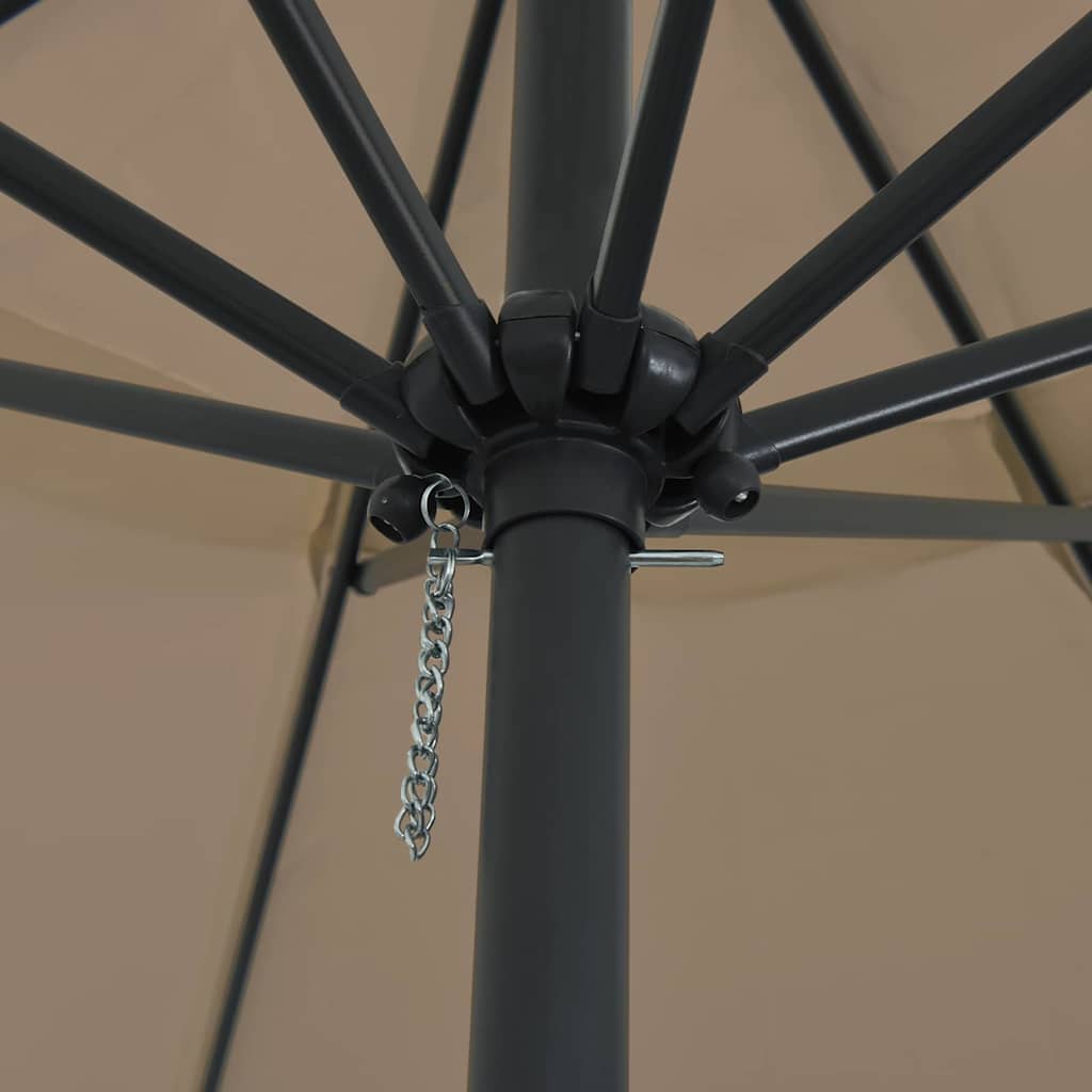 Ομπρέλα Κήπου Taupe 394 x 394 x 248 εκ Πολυεστέρας και Χάλυβας