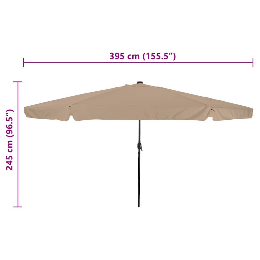 Ομπρέλα Κήπου Taupe 395 x 395 x 245 εκ. Πολυεστέρας