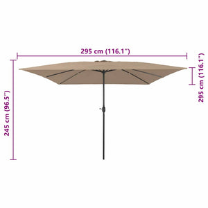 Ομπρέλα Κήπου Taupe 295 x 295 x 245 εκ Πολυεστέρας και Χάλυβας - Pakobazaar