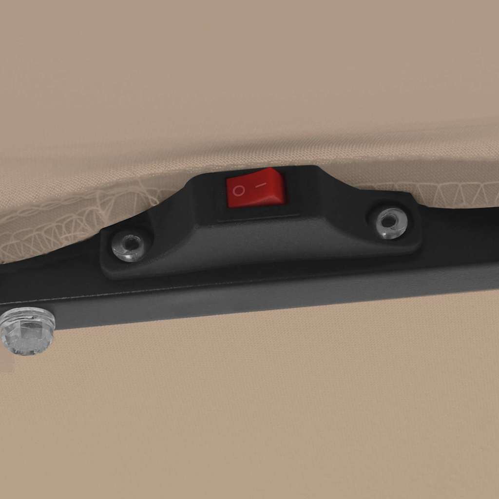 Ομπρέλα Κήπου Taupe 295 x 295 x 245 εκ Πολυεστέρας και Χάλυβας